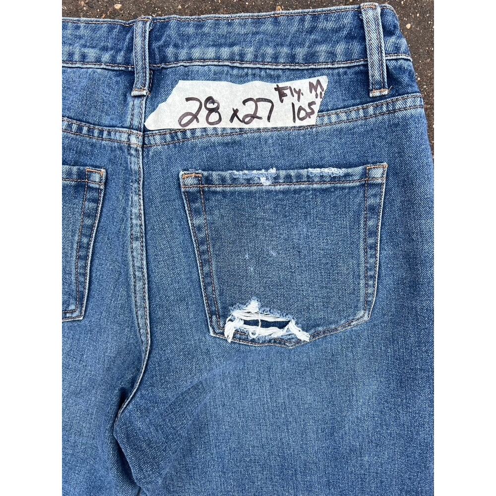 Flying Monkey high rise distressed frayed hems cropped jeans size 28x27 - Picture 5 of 5